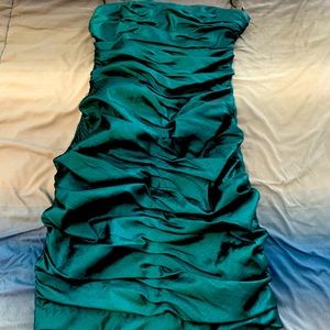 Strapless green dress